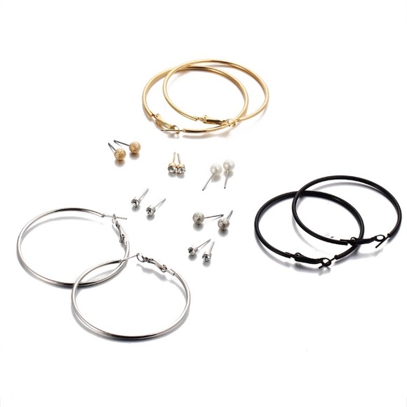💙💎GRATEFUL💙MAKER💎💙 Jewelry - NEW!💙💎HOOPS BUNDLE!!!🖤BLACK GOLDEN SILVERY!💎💙
